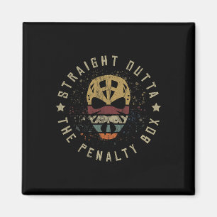 Ice Hockey Player Tee Goalie Puck Face Team Penalt Magnet