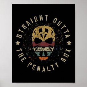 Ice Hockey Player Tee Goalie Puck Face Team Penalt Poster