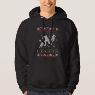 Ice Hockey Player Ugly Christmas   Hockey Gift Hoodie