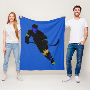 Ice Hockey Player - Winter Sports Fleece Blanket