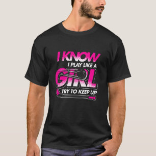 Ice Hockey Player Women Girls Kids Funny Hockey T-Shirt