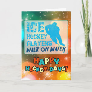 Ice Hockey Players Walk on Water Christmas Card
