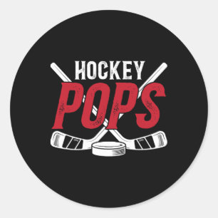 Ice Hockey Pops Grandpa Pops Of A Hockey Player  Classic Round Sticker
