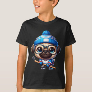Ice Hockey Pug Adorable Companion T-Shirt