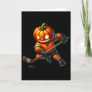 Ice Hockey Pumpkin Face Halloween Costume Men Boys Card