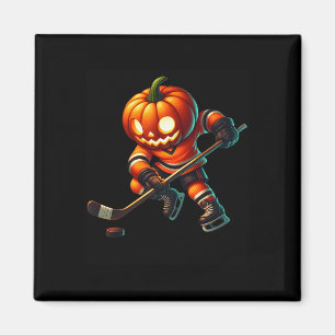 Ice Hockey Pumpkin Face Halloween Costume Men Boys Magnet