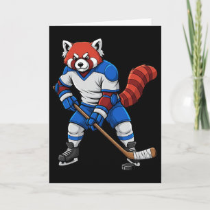 Ice Hockey Red Panda Sports Player Animal  Card