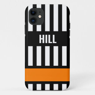 Ice Hockey Referee Zebra Stripe Personalized Case-Mate iPhone Case