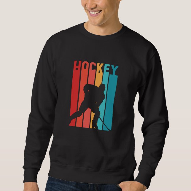 Ice Hockey Retro Vintage Silhouette Sweatshirt (Front)