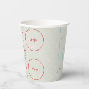 Ice Hockey Rink Distressed Style Graphic Paper Cups