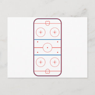 ice hockey rink graphic postcard
