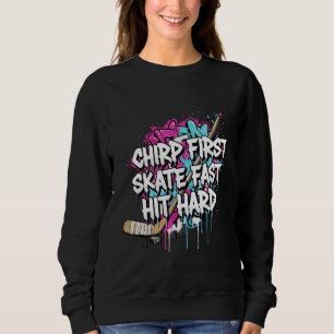 Ice Hockey Rink Rat Graffiti Drip Street Art Funny Sweatshirt