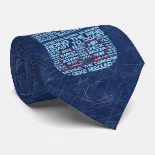 Ice Hockey Rink Typography Tie