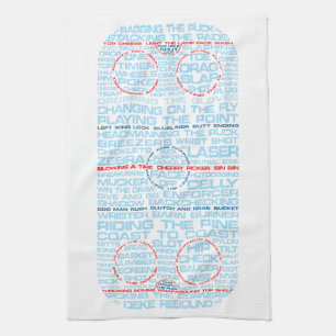 Ice Hockey Rink Word Art Tea Towel