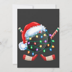 Ice Hockey Santa Hockey Ball Christmas Sport  Card