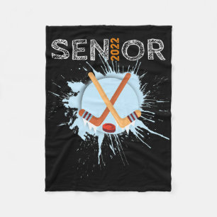 Ice Hockey Senior College High School Fleece Blanket