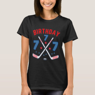 Ice Hockey Seven Birthday Boy 7th Party Boys Age 7 T-Shirt