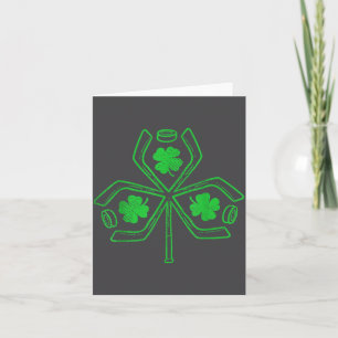 Ice Hockey Shamrock Clover St Patricks Day Player  Card