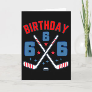 Ice Hockey Six Birthday Boy 6th Party Boys Age 6 ( Card
