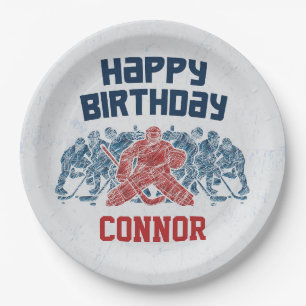 Ice Hockey Skate Rink Happy Birthday Paper Plates