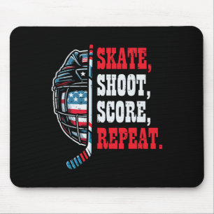 Ice Hockey Skate Shooy Score Repeat Player Men Boy Mouse Pad