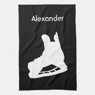 Ice Hockey skate towel black white