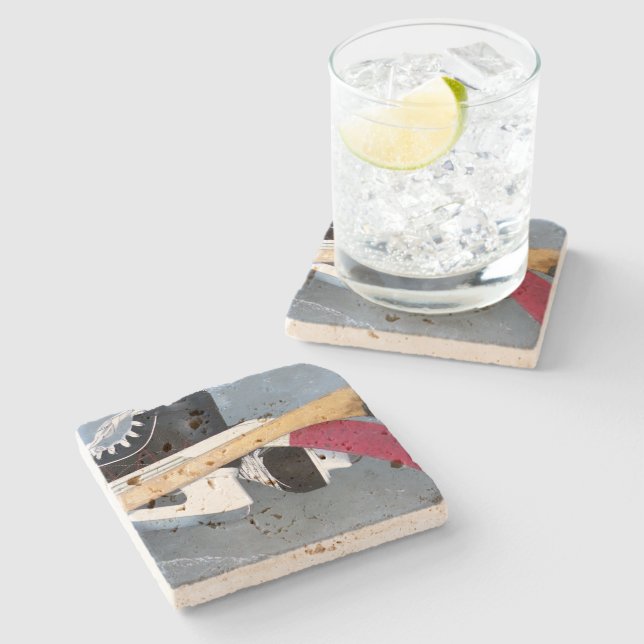 Ice Hockey Skates Sports Photography Stone Coaster (Side)