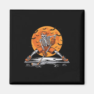 Ice Hockey Skeleton Costume Funny Halloween Hockey Magnet