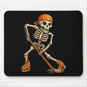 Ice Hockey Skeleton Halloween Costume Men Boys Kid Mouse Pad