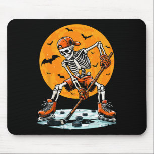 Ice Hockey Skeleton Spooky Boys Halloween Hockey P Mouse Pad