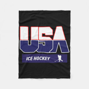 Ice Hockey Souvenir Usa Team  Fleece Blanket