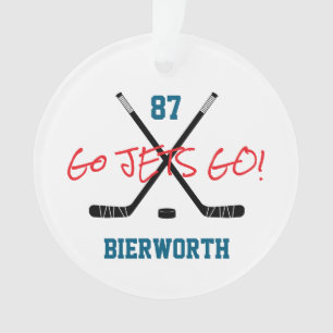 Ice Hockey Sports Team Custom Text Colours Fun Ornament