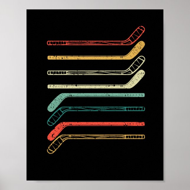 Ice hockey stick player fans silhouette winter poster (Front)