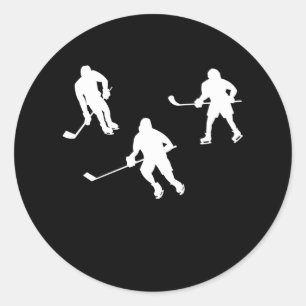 Ice hockey stick player silhouette cool sport gift classic round sticker