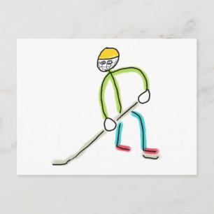 Ice Hockey Stickman Postcard