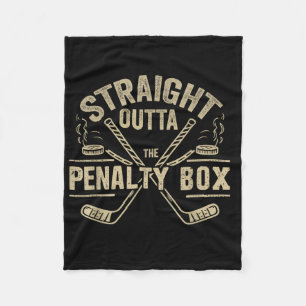 Ice Hockey Straight Outta Penalty Box Funny Men Bo Fleece Blanket