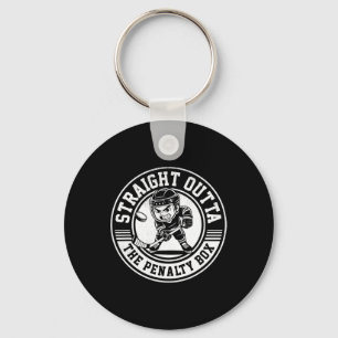 Ice Hockey Straight Outta Penalty Box Funny Player Key Ring