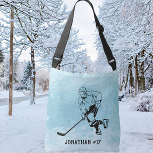 Ice Hockey Team Player Signature Crossbody Bag