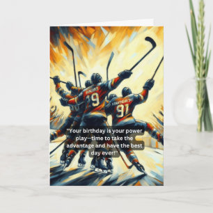 Ice Hockey Team Power Play Together Card