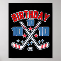 Ice Hockey Ten Birthday Boy 10th Party Boys Age 10
