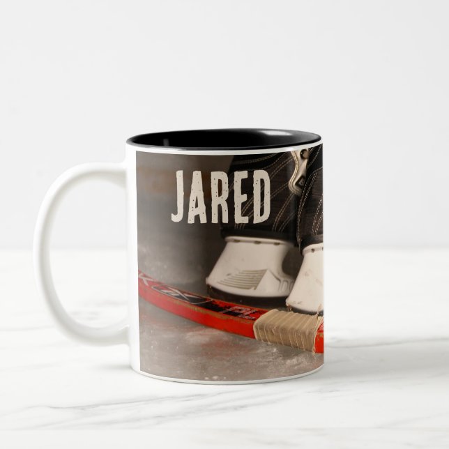 Ice Hockey Themed Coffee Mug (Left)