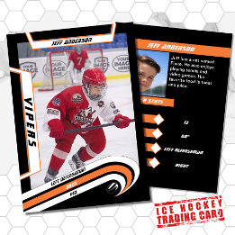 Ice Hockey Trading Card in Lively Orange