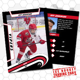 Ice Hockey Trading Card in Lively Red