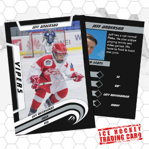 Ice Hockey Trading Card in Lively Silver