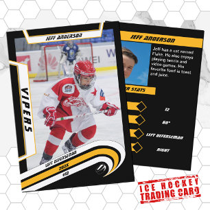 Ice Hockey Trading Card in Lively Yellow