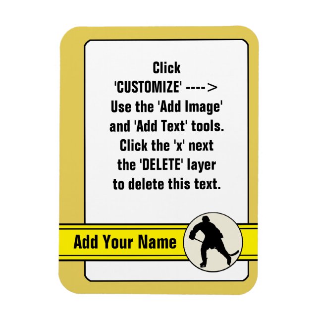 Ice Hockey Trading Card  Magnet Template (Vertical)