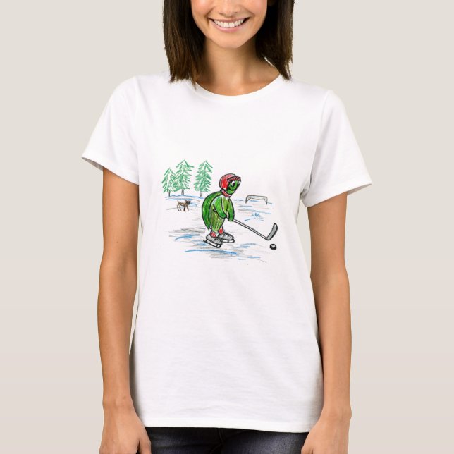 Ice Hockey Turtle.jpg T-Shirt (Front)