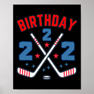 Ice Hockey Two Birthday Boy 2nd Party Boys Age 2  Poster