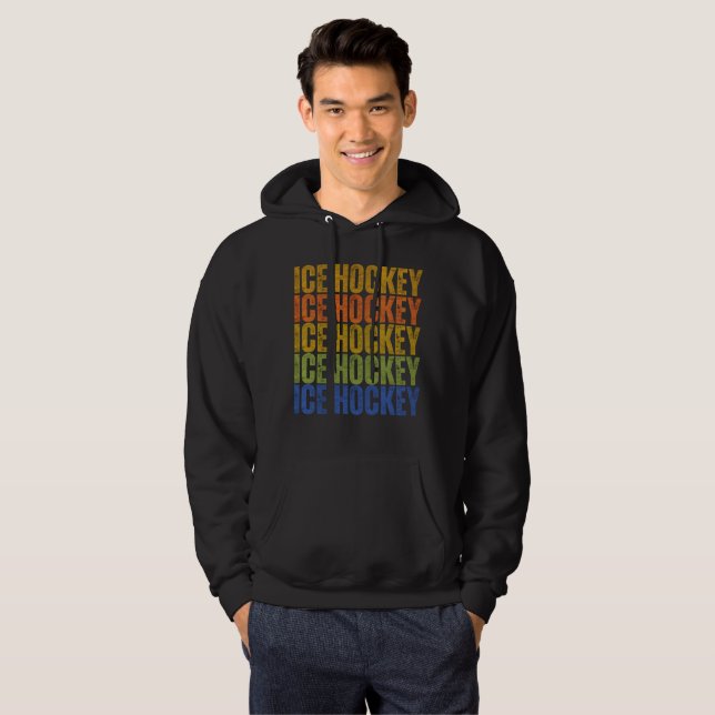 Ice Hockey Typography Hoodie (Front Full)