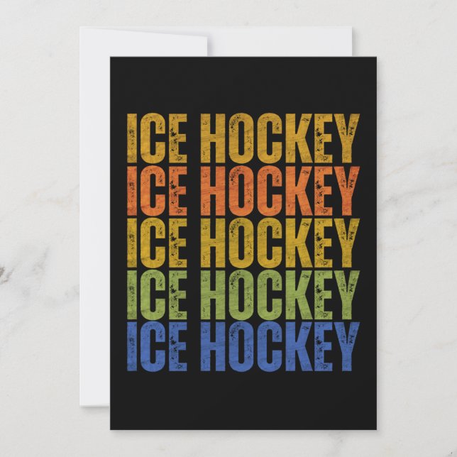 Ice Hockey Typography Invitation (Front)